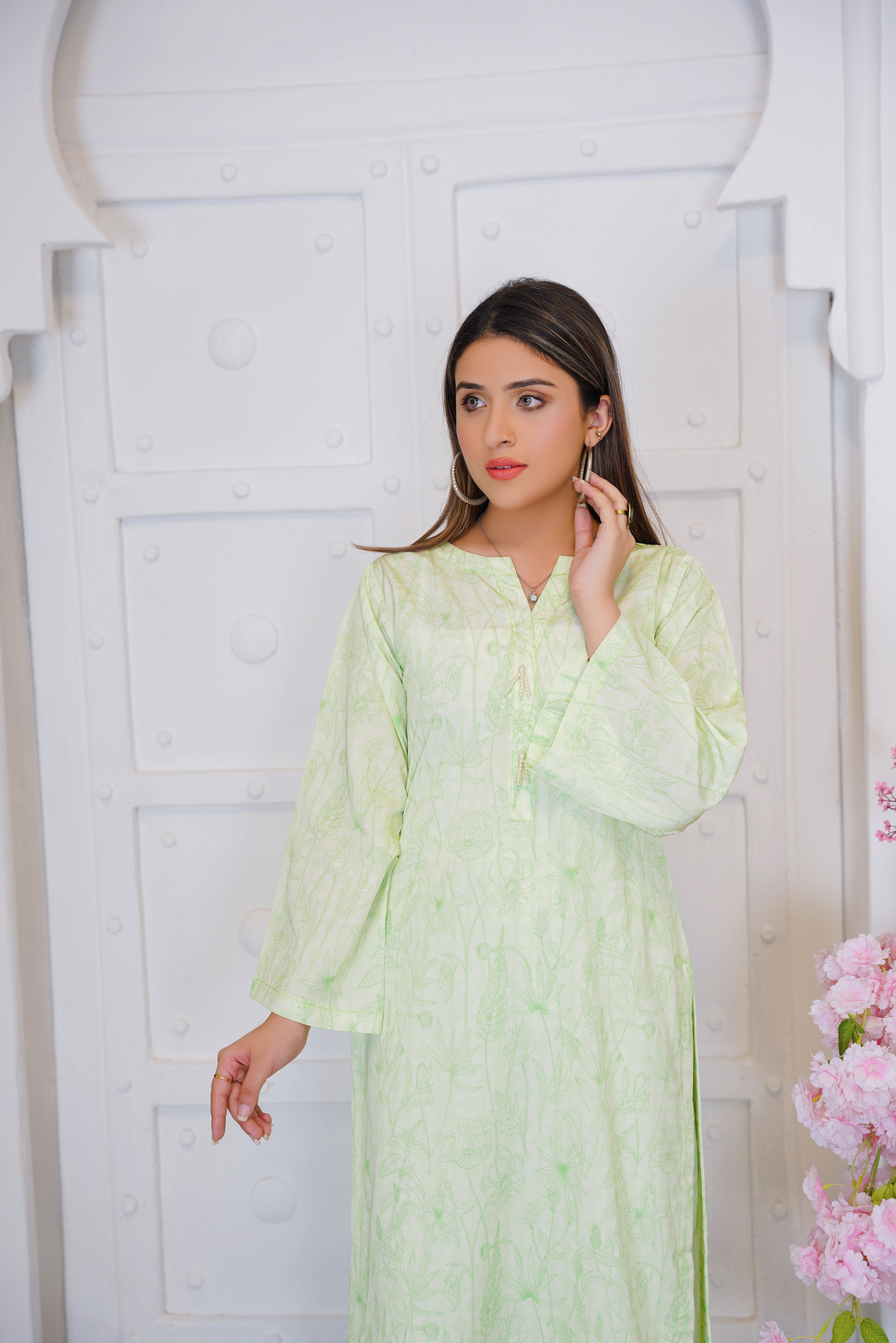 Karil Pale Green Two Piece Dress - 338