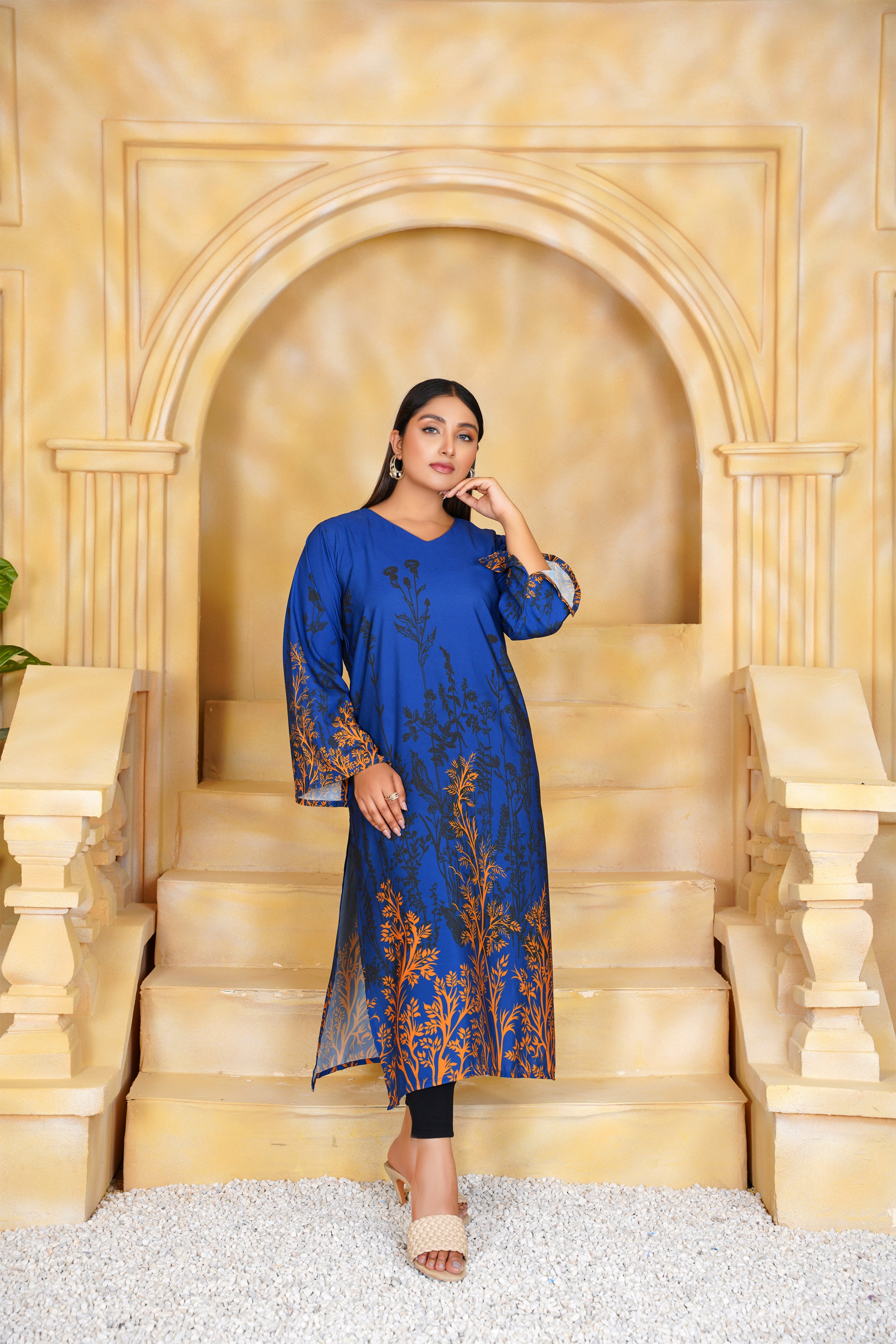 Regas Blue and Gold Long Shirt - 343