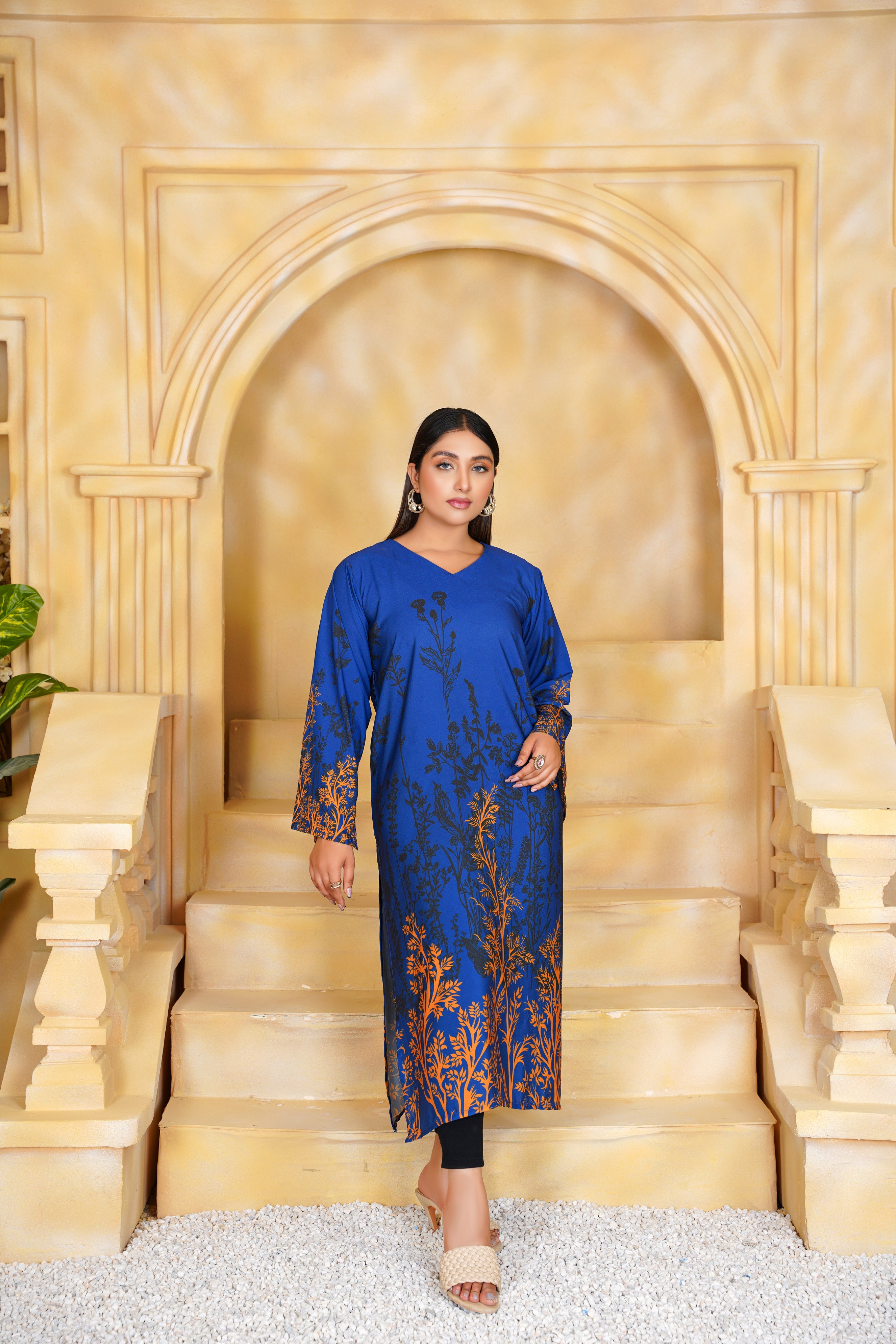 Regas Blue and Gold Long Shirt - 343