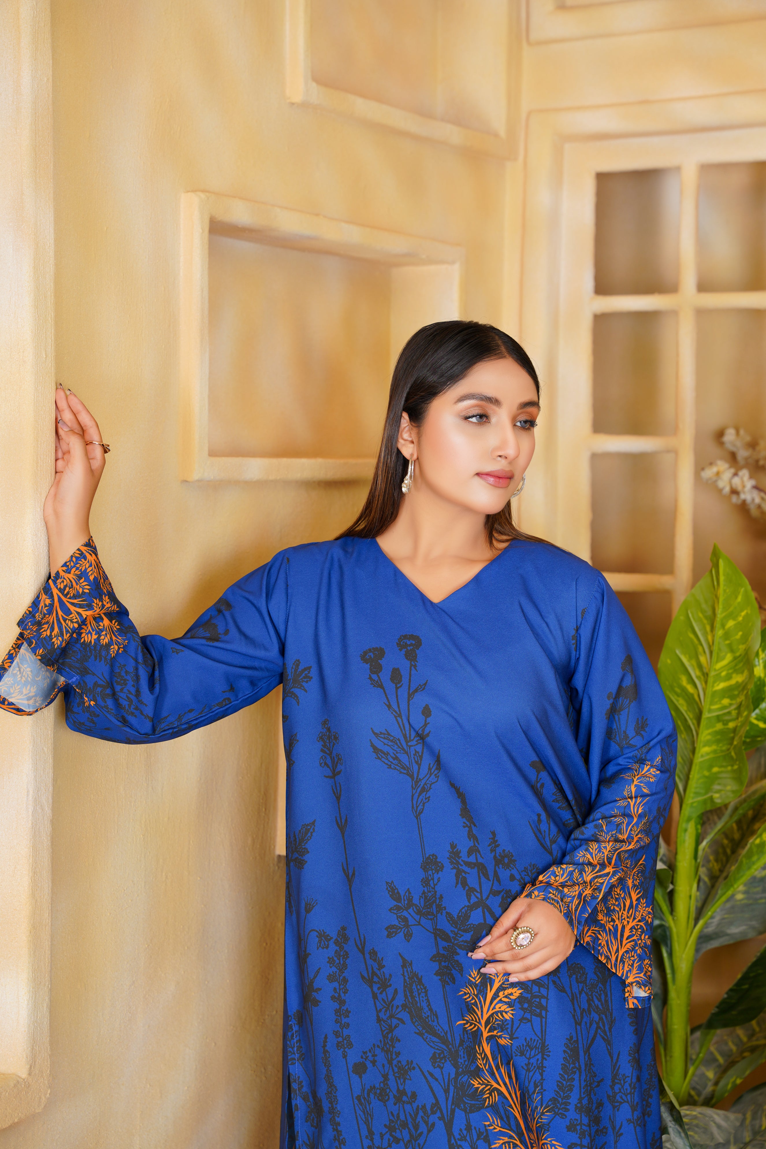 Regas Blue and Gold Long Shirt - 343