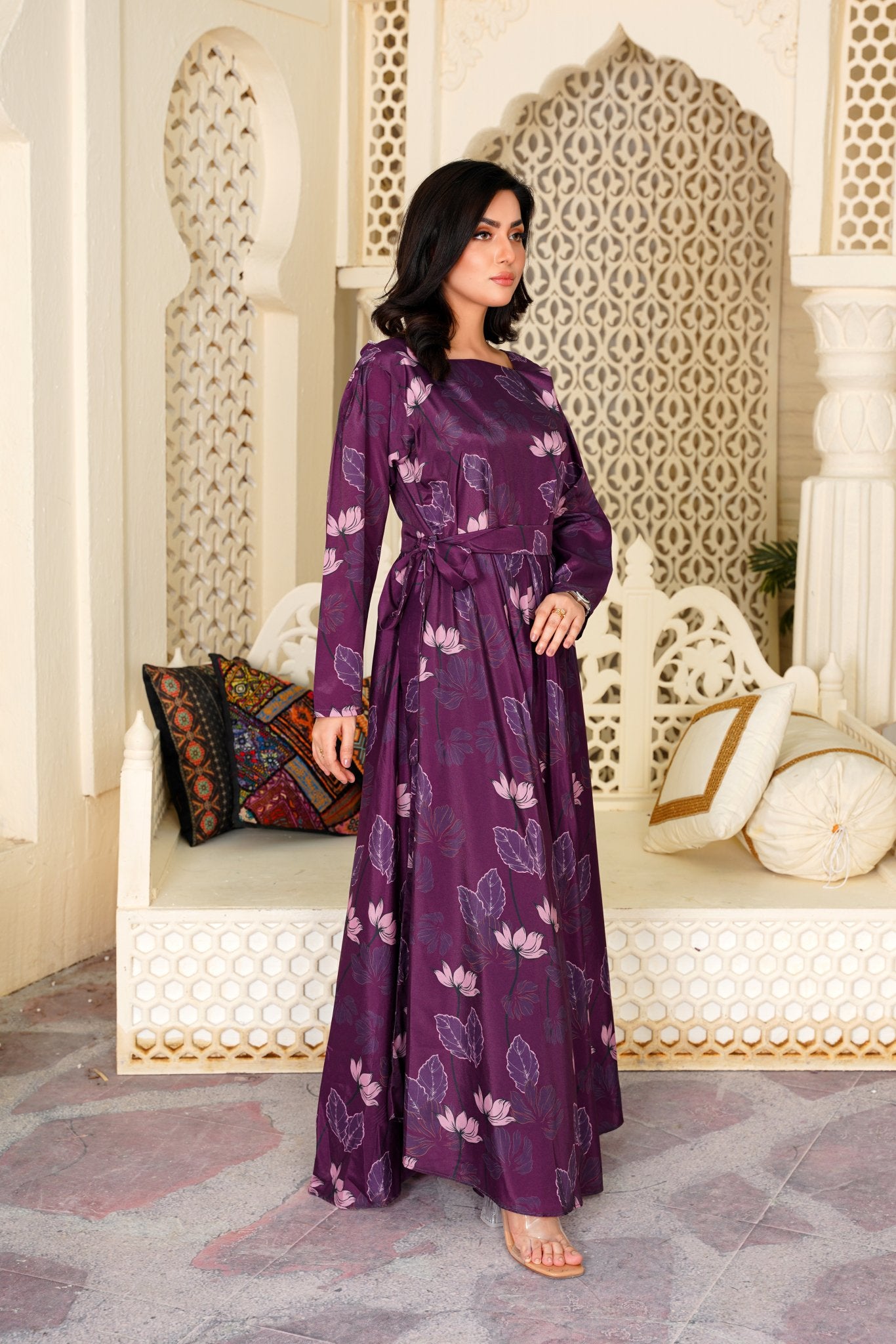 Avra: Burgundy Floral Maxi - 376