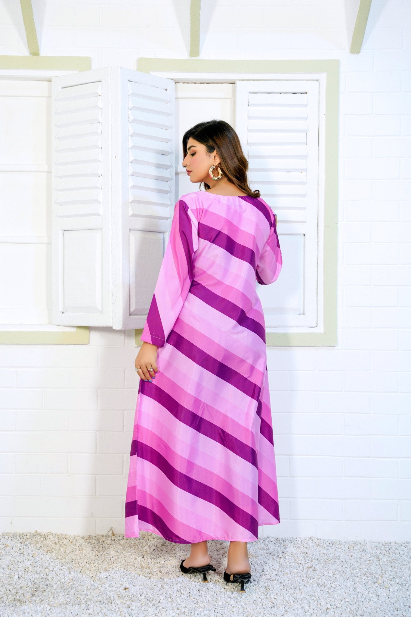 Celeste: Magenta Pink Stripe Long Maxi - 382