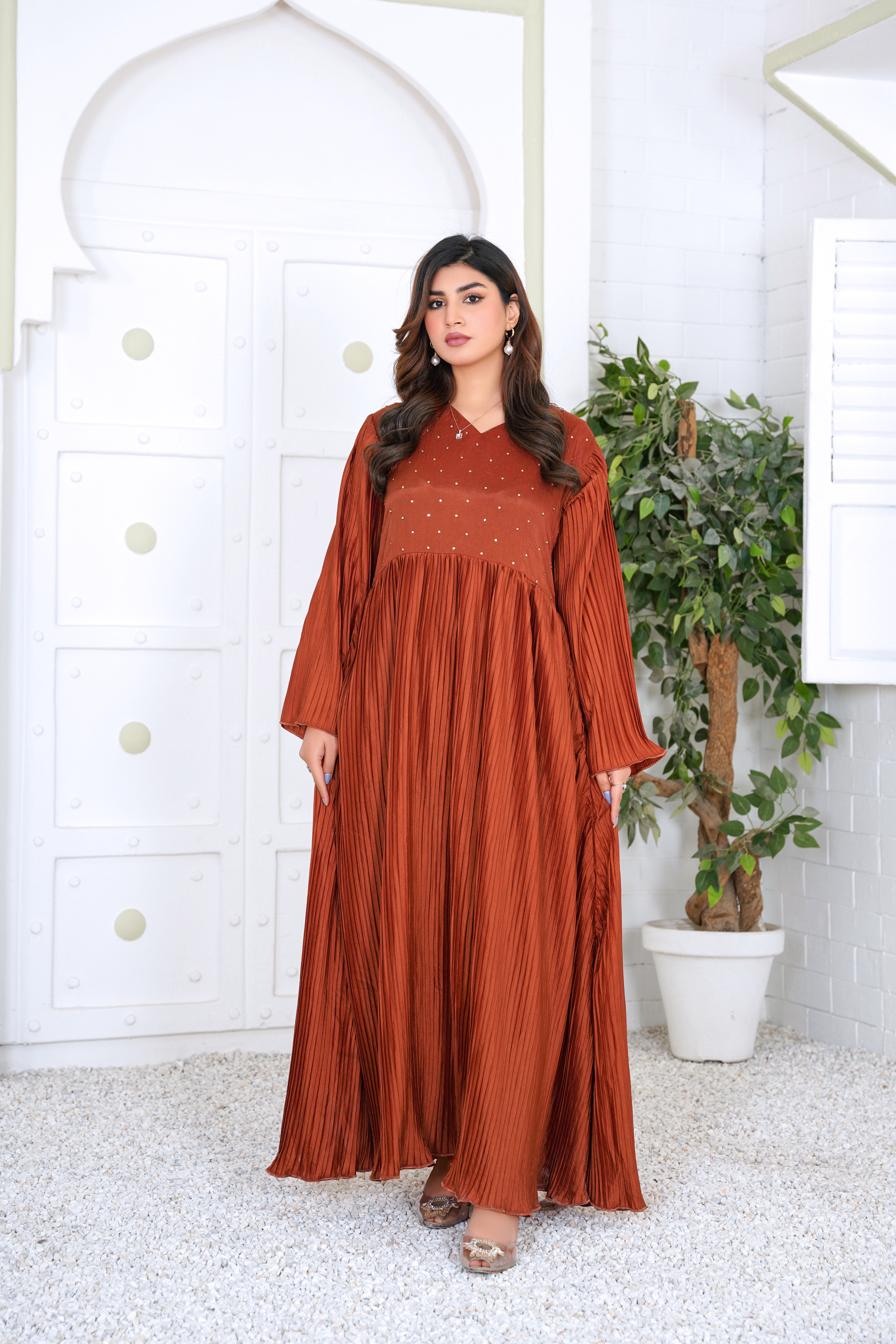 Neve: Rust Plated Maxi With A Touch Of Handwork - 386