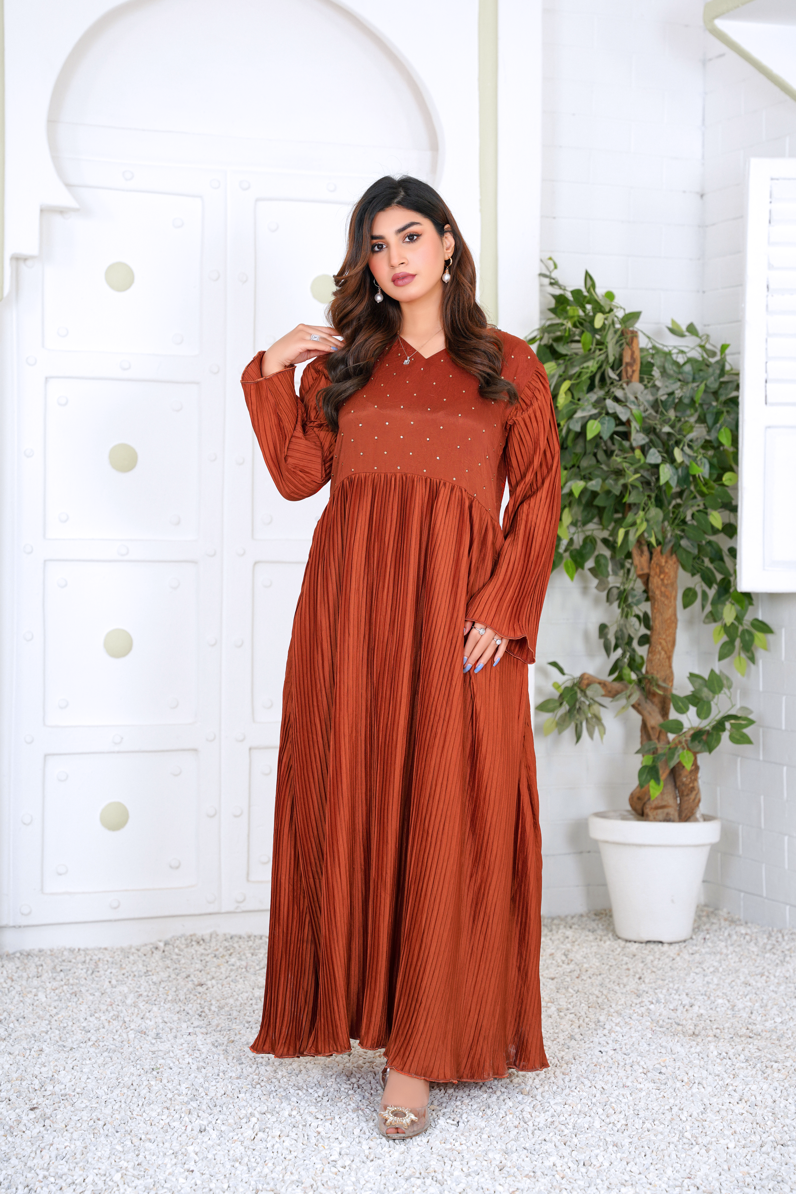 Neve: Rust Plated Maxi With A Touch Of Handwork - 386