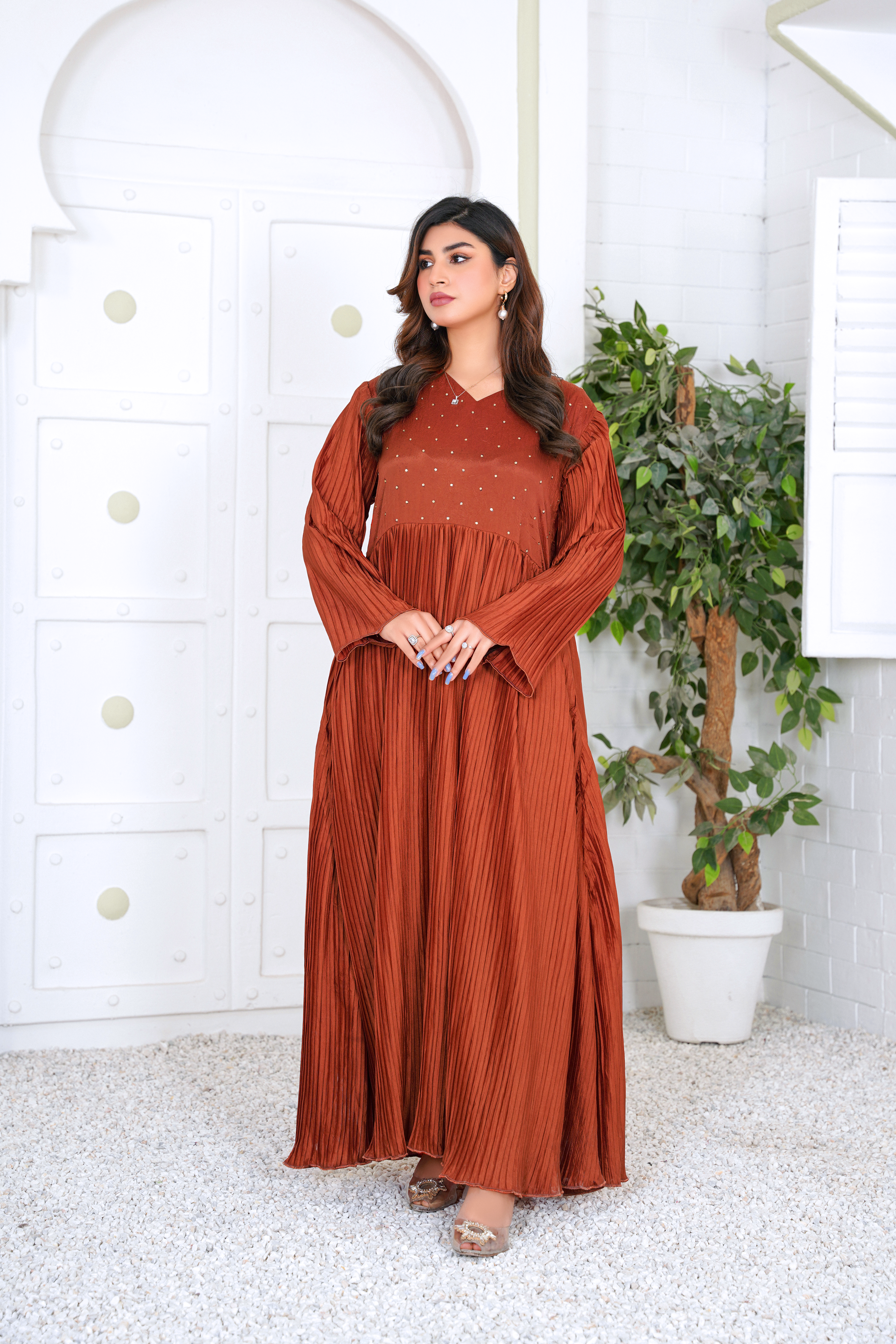 Neve: Rust Plated Maxi With A Touch Of Handwork - 386