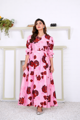 Ocean: Pinky Magic Floral Maxi - 389