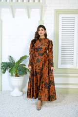 Petra: Rust Floral Maxi - 390