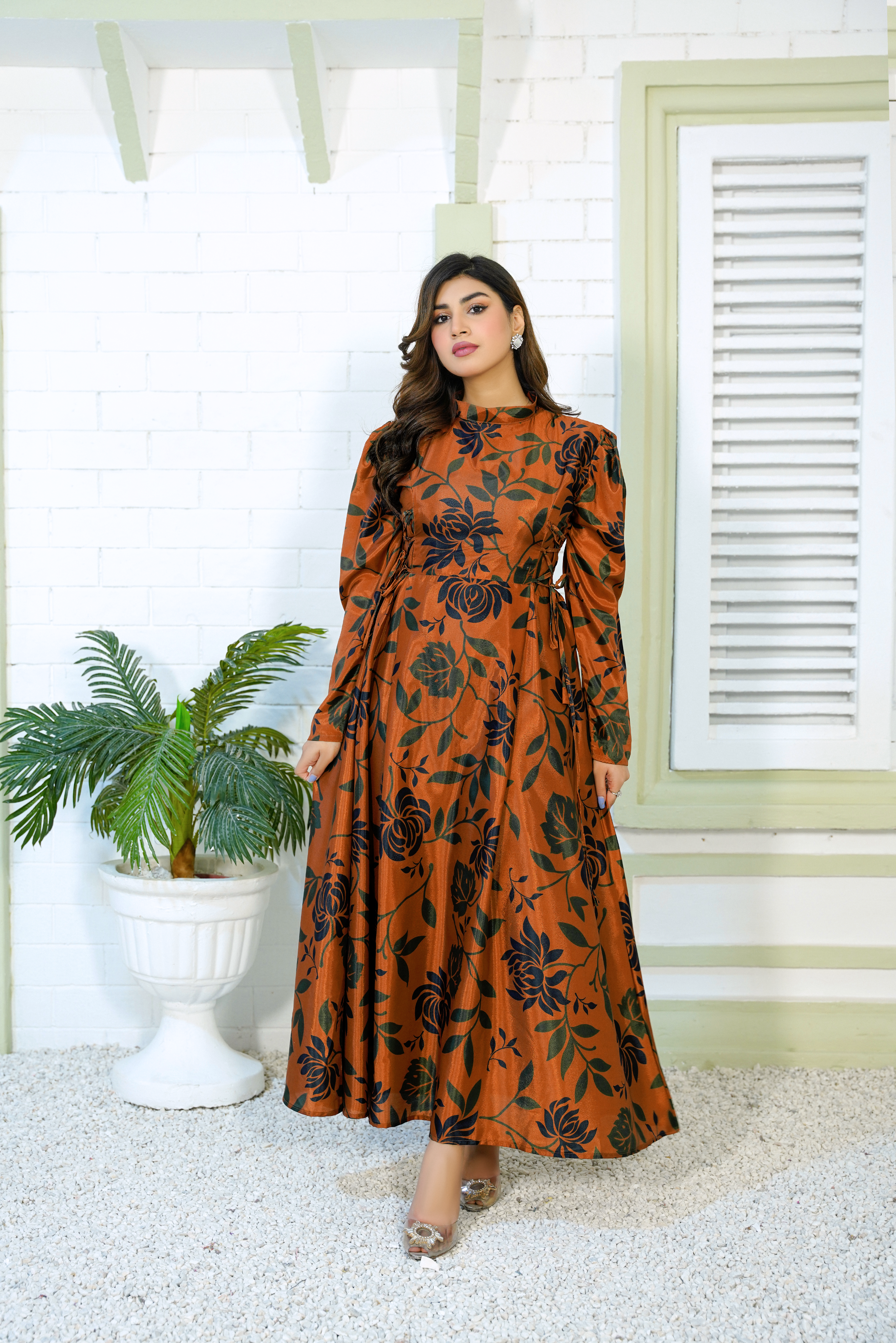 Petra: Rust Floral Maxi - 390