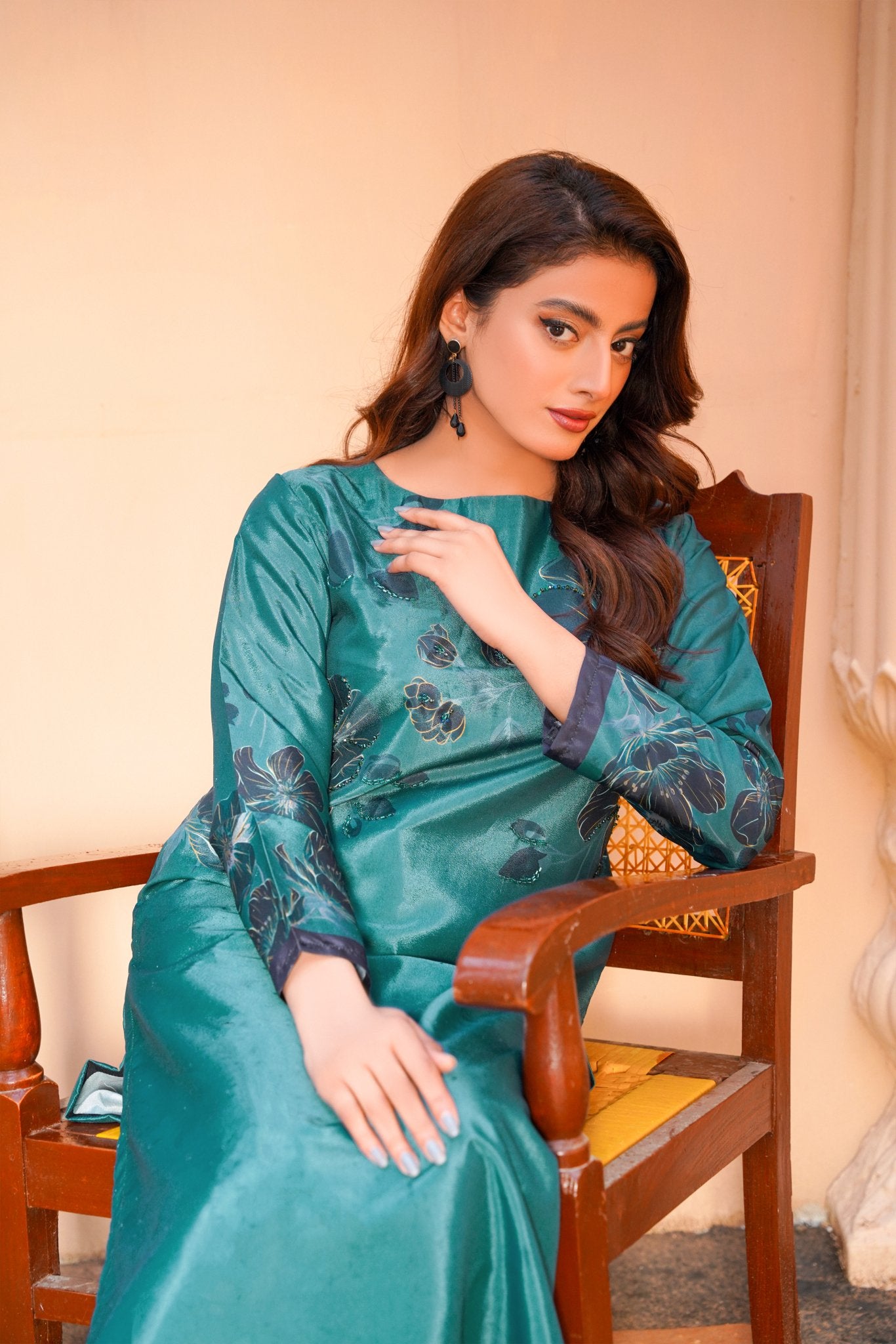 women dresses, Celebrate sophistication in our Teal Green Long Shirt. Crafted with finesse from premium fabric, its rich hue captivates. Versatile and elegant, this piece promises to elevate your style with effortless grace.