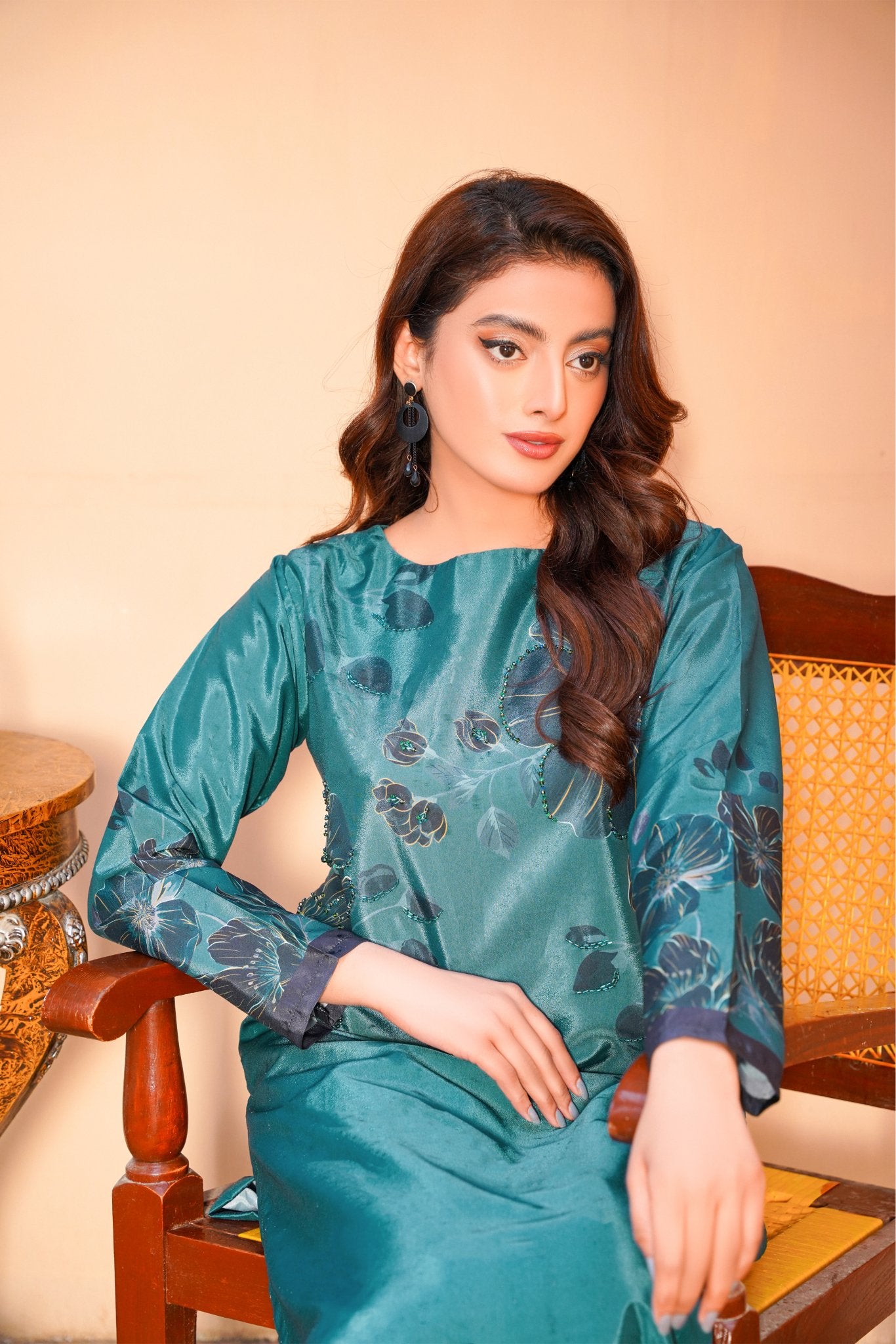 women dresses, Celebrate sophistication in our Teal Green Long Shirt. Crafted with finesse from premium fabric, its rich hue captivates. Versatile and elegant, this piece promises to elevate your style with effortless grace.