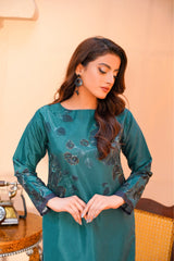 women dresses, Celebrate sophistication in our Teal Green Long Shirt. Crafted with finesse from premium fabric, its rich hue captivates. Versatile and elegant, this piece promises to elevate your style with effortless grace.