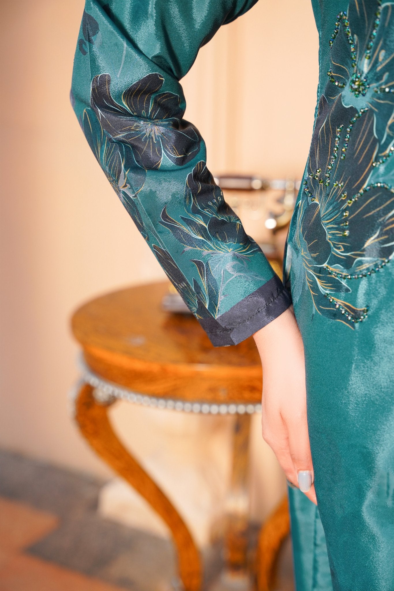 women dresses, Celebrate sophistication in our Teal Green Long Shirt. Crafted with finesse from premium fabric, its rich hue captivates. Versatile and elegant, this piece promises to elevate your style with effortless grace.