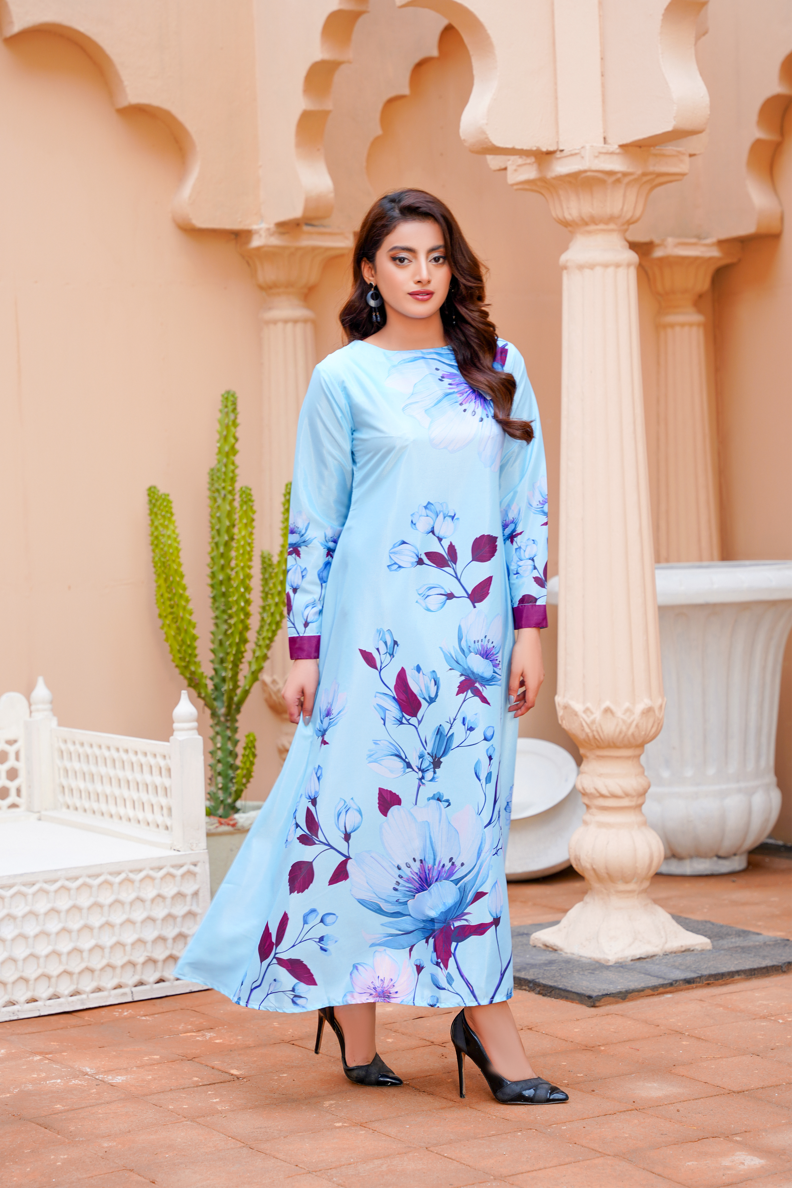 Whimsy: Sky Blue Color Long Maxi - 407