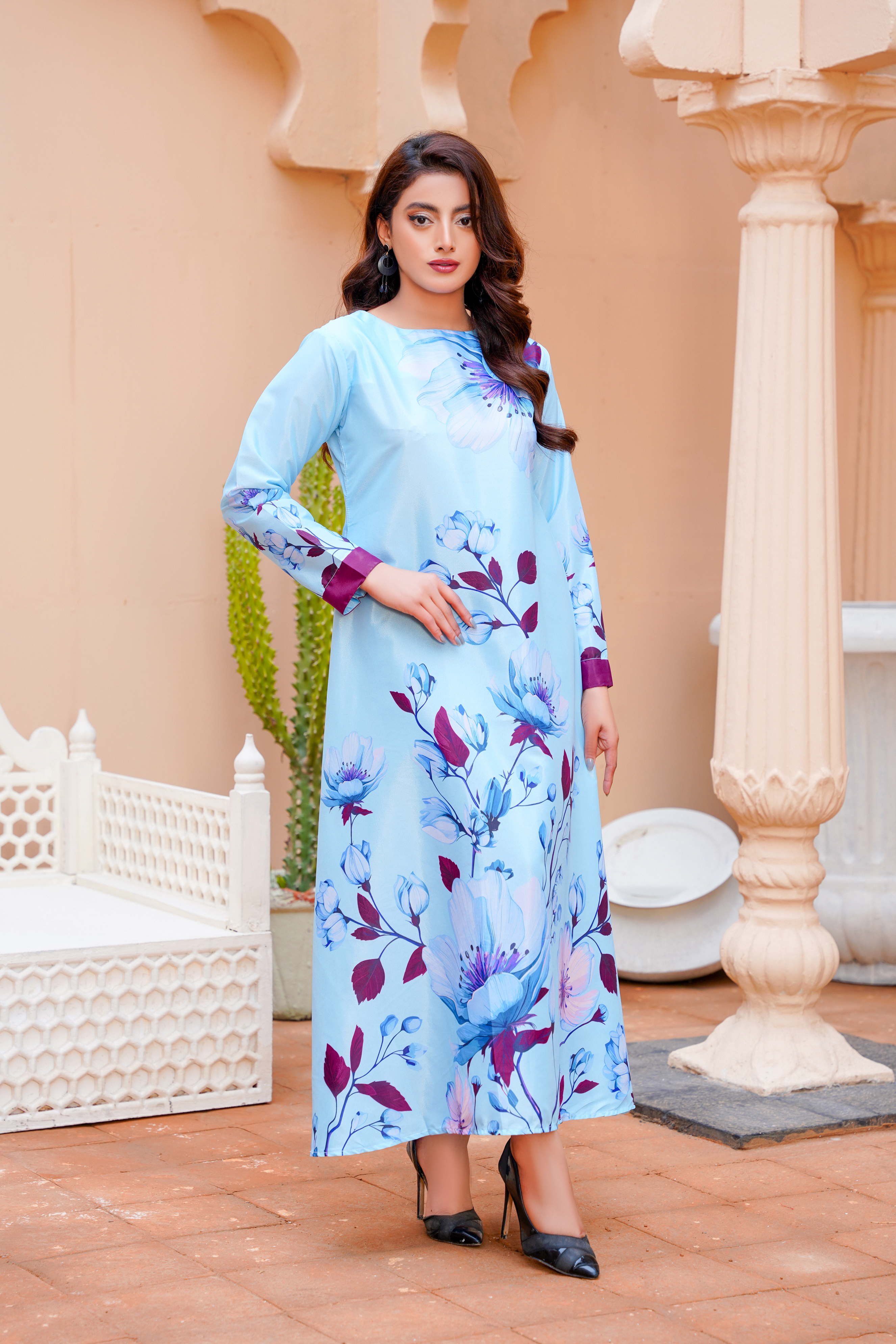 Whimsy: Sky Blue Color Long Maxi - 407