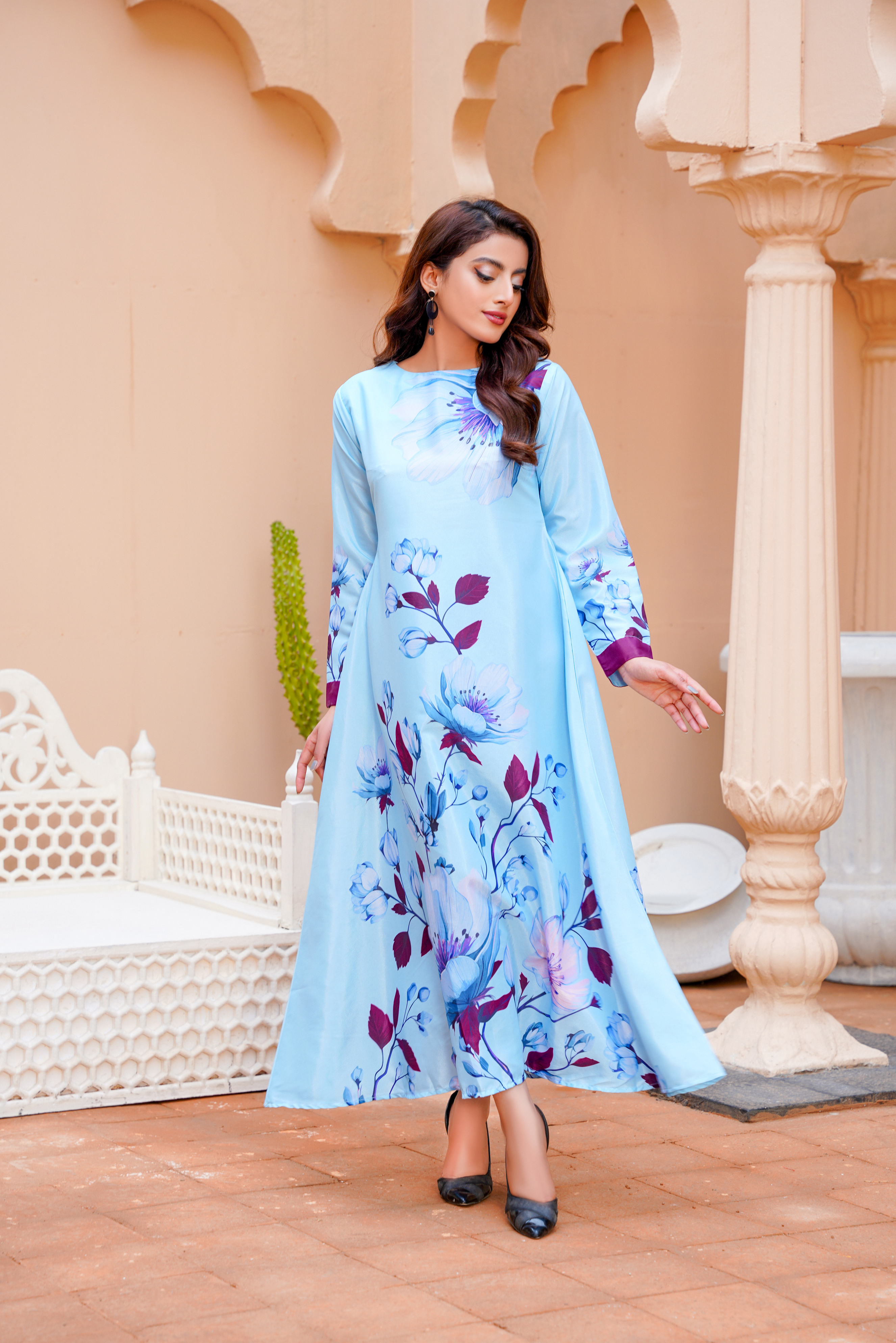 Whimsy: Sky Blue Color Long Maxi - 407