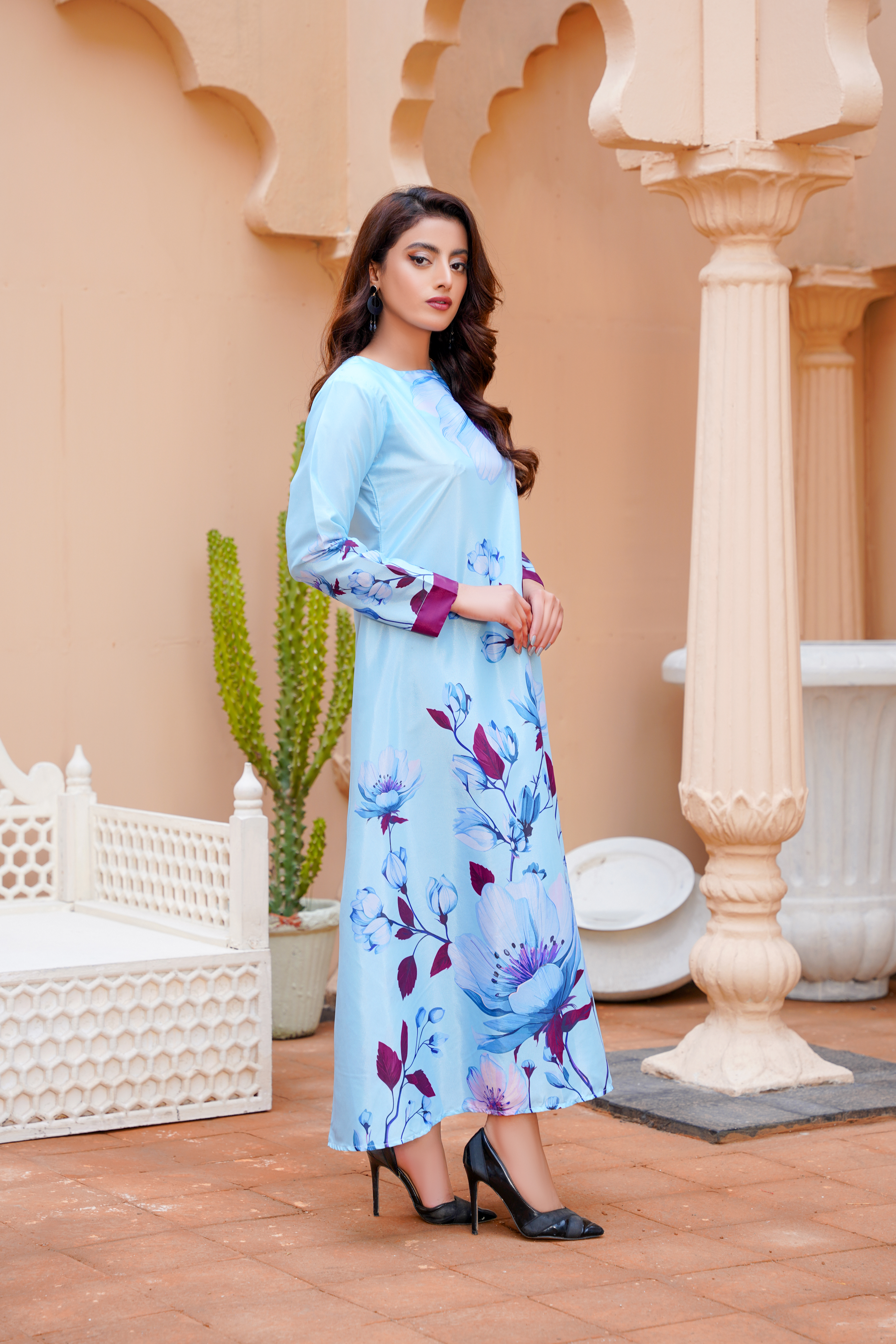 Whimsy: Sky Blue Color Long Maxi - 407