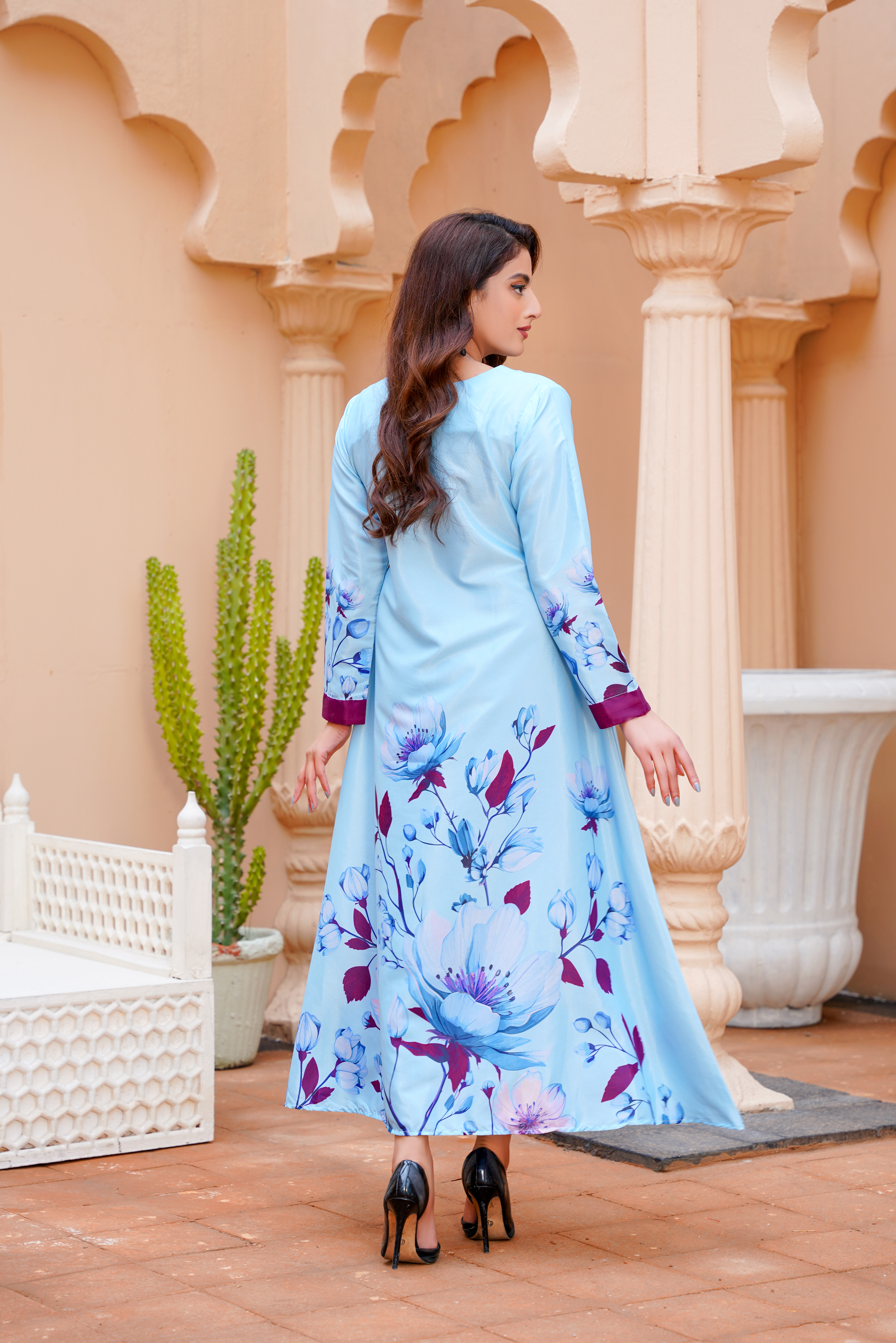 Whimsy: Sky Blue Color Long Maxi - 407