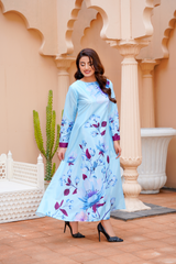 Whimsy: Sky Blue Color Long Maxi - 407