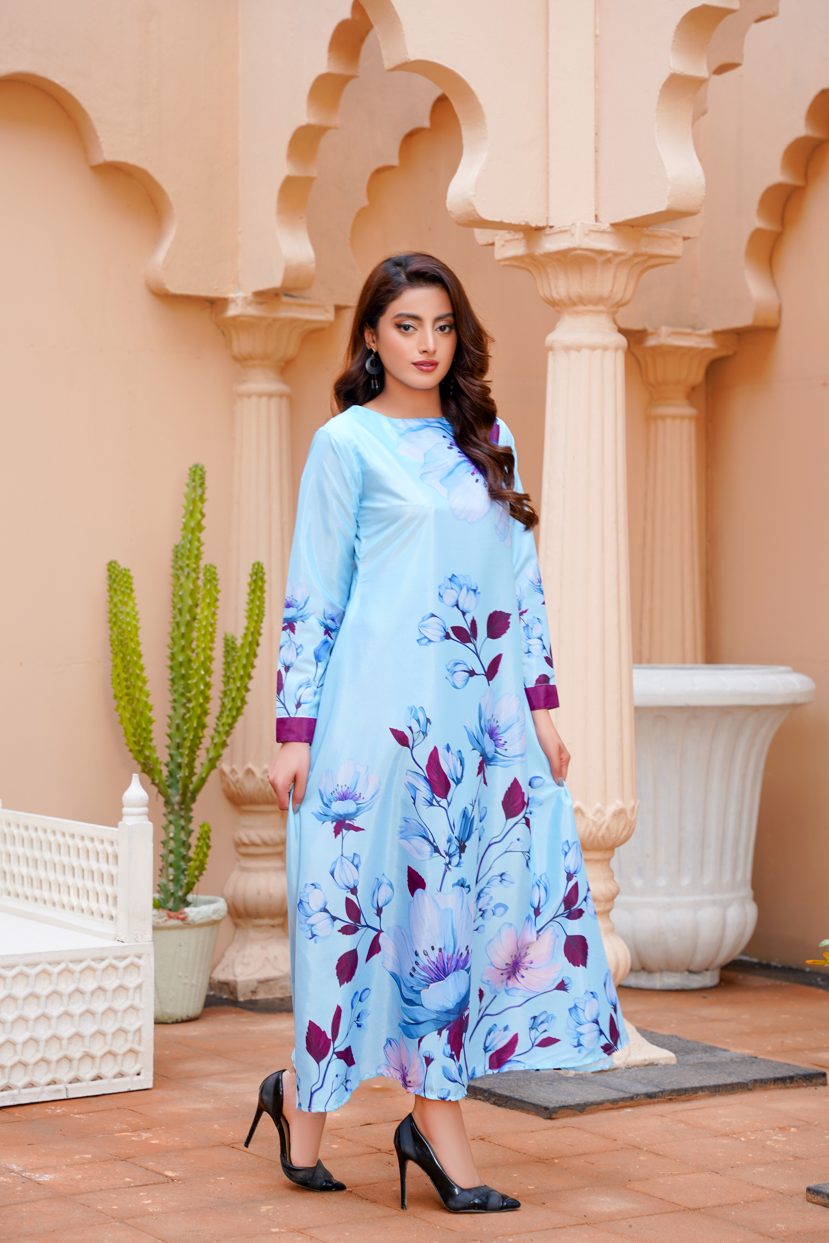 Whimsy: Sky Blue Color Long Maxi - 407