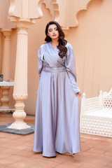 Glimmer: Silver Color Silk Maxi - 410