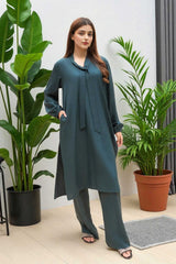 Maya: Peacock Green Co-Ord Set 2PC - 483