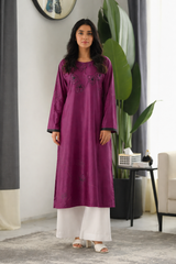 WineLuxe: Burgundy Color Floral Long Shirt - 501