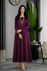 Bronte: Plump Color Dress With Hand Embroidered  - 506