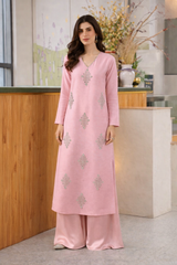 Prima: Baby Pink Dress With Hand Embroidered  - 512