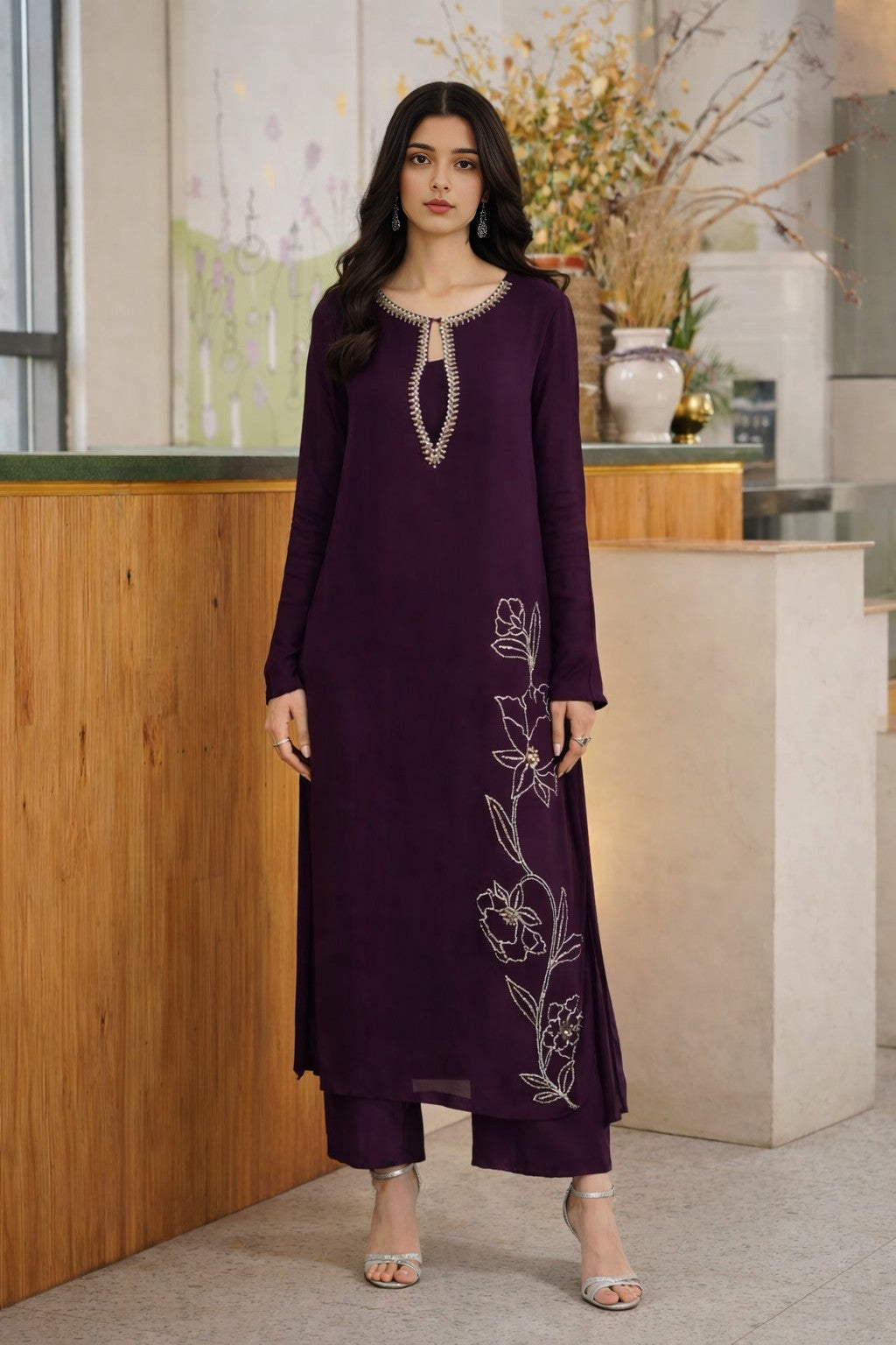 Joe: Plump Dress With Hand Embroidered  - 513