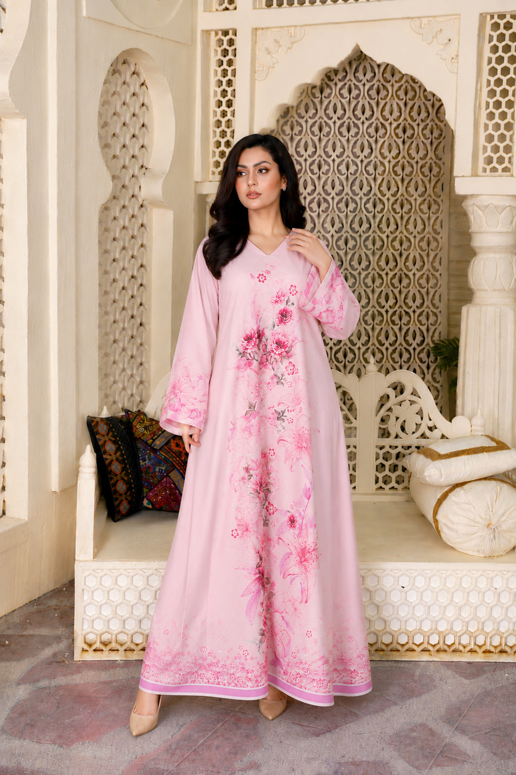 Kate: Floral Long Maxi Dress - 526