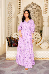 Melanee: Lavender Floral Maxi Dress - 527