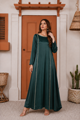 Arakne: Long Silk Dress With Crystal Hand Embellishment - 529