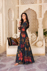 Emerald: Floral Maxi Dress - 535