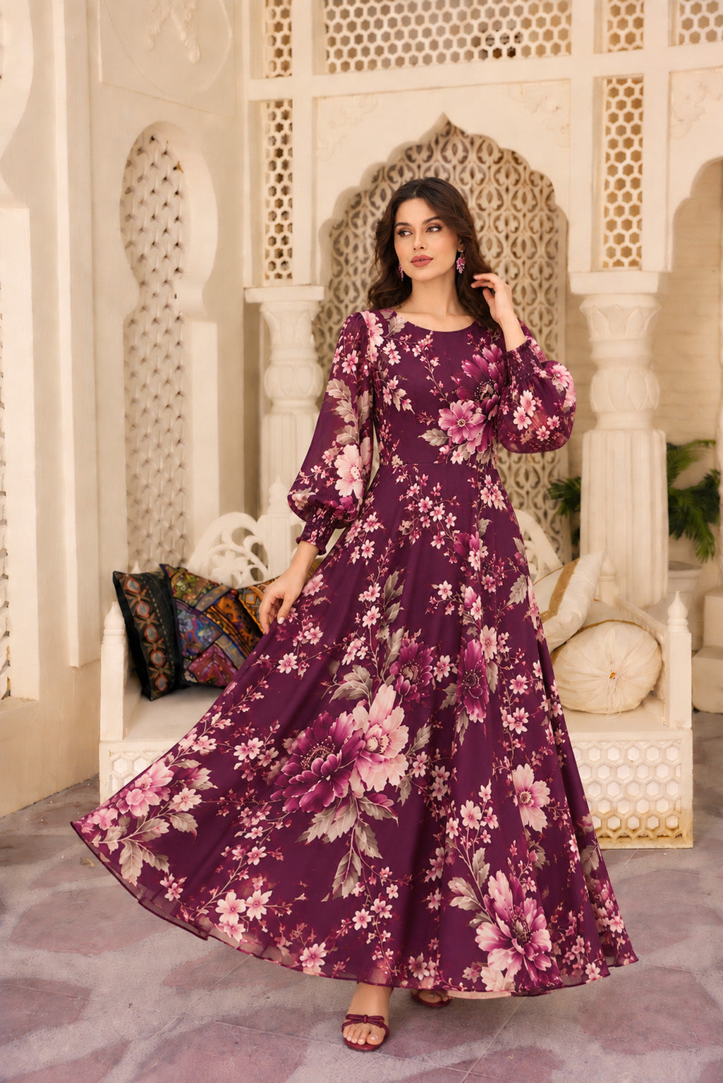 Chrysa: Floral Maxi Dress - 539