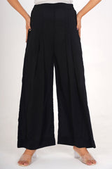 Black Plazo Trouser With Pocket - AT-003-BL