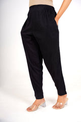 Black Regular Cotton Trouser With Pocket - AT-006-BL