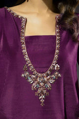 Nyx: Plum Long Dress With Hand Work - 485