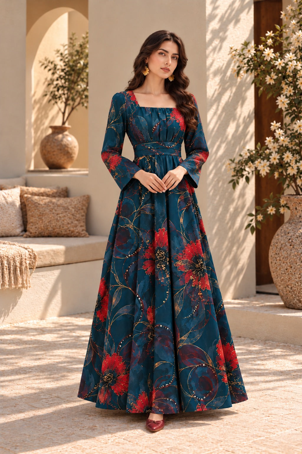 Sylena: Floral Maxi Dress - 546