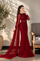 Lexi: Maroon Premium Chiffon Saree - 550