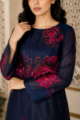 Melicia: Hand-Worked Printed Long Dress - 534