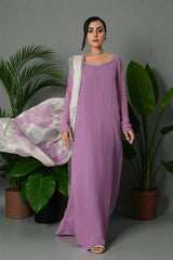 Penny: Lilac Long Dress With Crystal Stone & Hand Work - 492