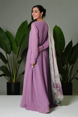 Penny: Lilac Long Dress With Crystal Stone & Hand Work - 492