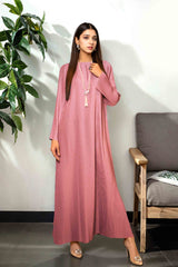 Melo: Champagne Pink Pleated Long Shirt - 456