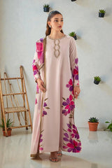 Sofira: Long Printed Dress With Hand Work - 497