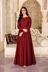 Ozias: Maroon Color Dress With Hand Embellishment - 543