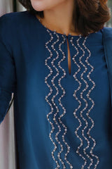 Melina: Teal Blue Dress With Hand Work - 490